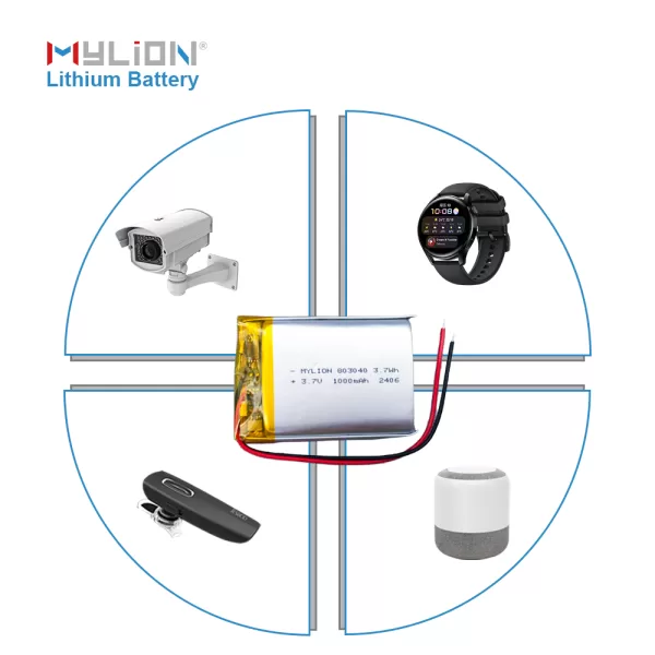 3.7V 1000mAh Li-Polymer Battery 803040 for Bluetooth Devices and Consumer Electronics - Image 3